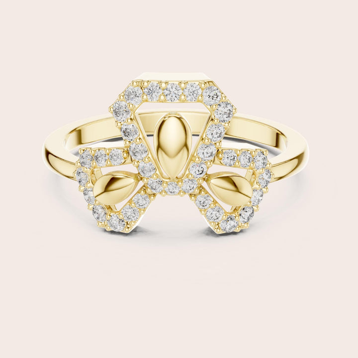 Round Cut Lab Grown Diamond Cluster Ring, 0.29ct Total, Solid Gold