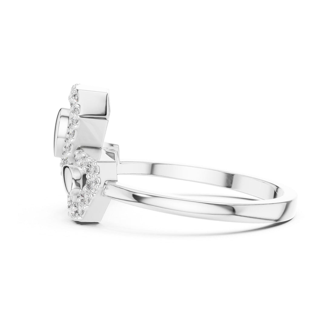 Round Cut Lab Grown Diamond Cluster Ring, 0.29ct Total, Solid Gold