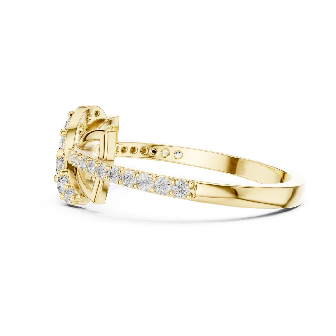 Round Cut Lab Grown Diamond Half Eternity Band, 0.33ct Total, Solid Gold