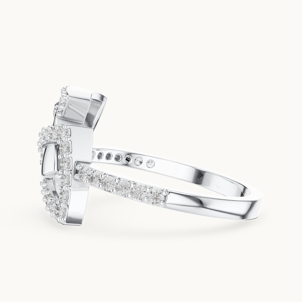 Round cut lab-grown diamond half eternity band, 0.36 CT TW, solid gold, view 5