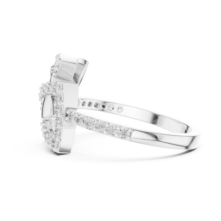 Round Cut Lab Grown Diamond Half Eternity Band, 0.36ct Total, Solid Gold