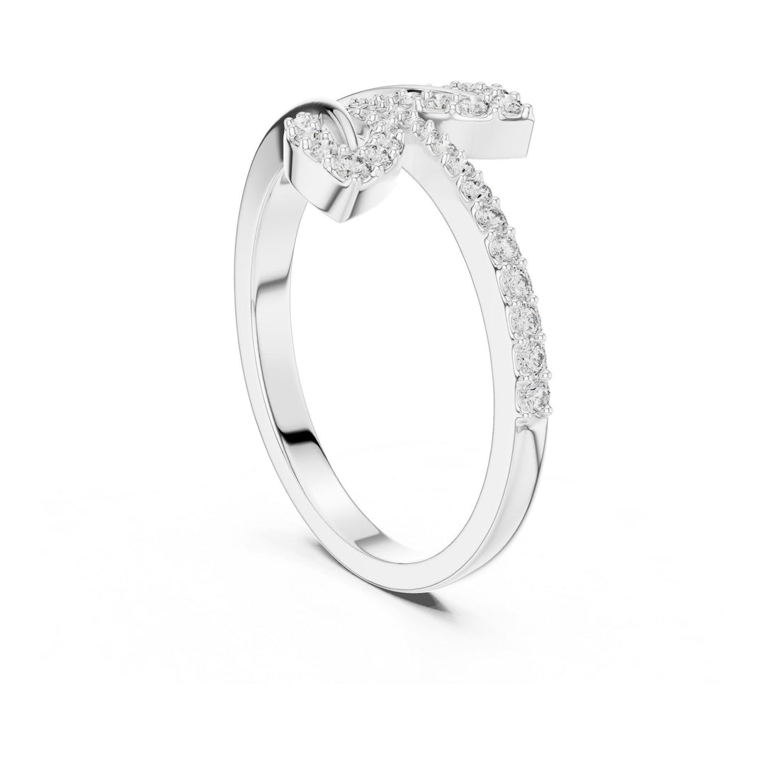 Round Cut Lab Grown Diamond Half Eternity Band, 0.23ct Total, Solid Gold