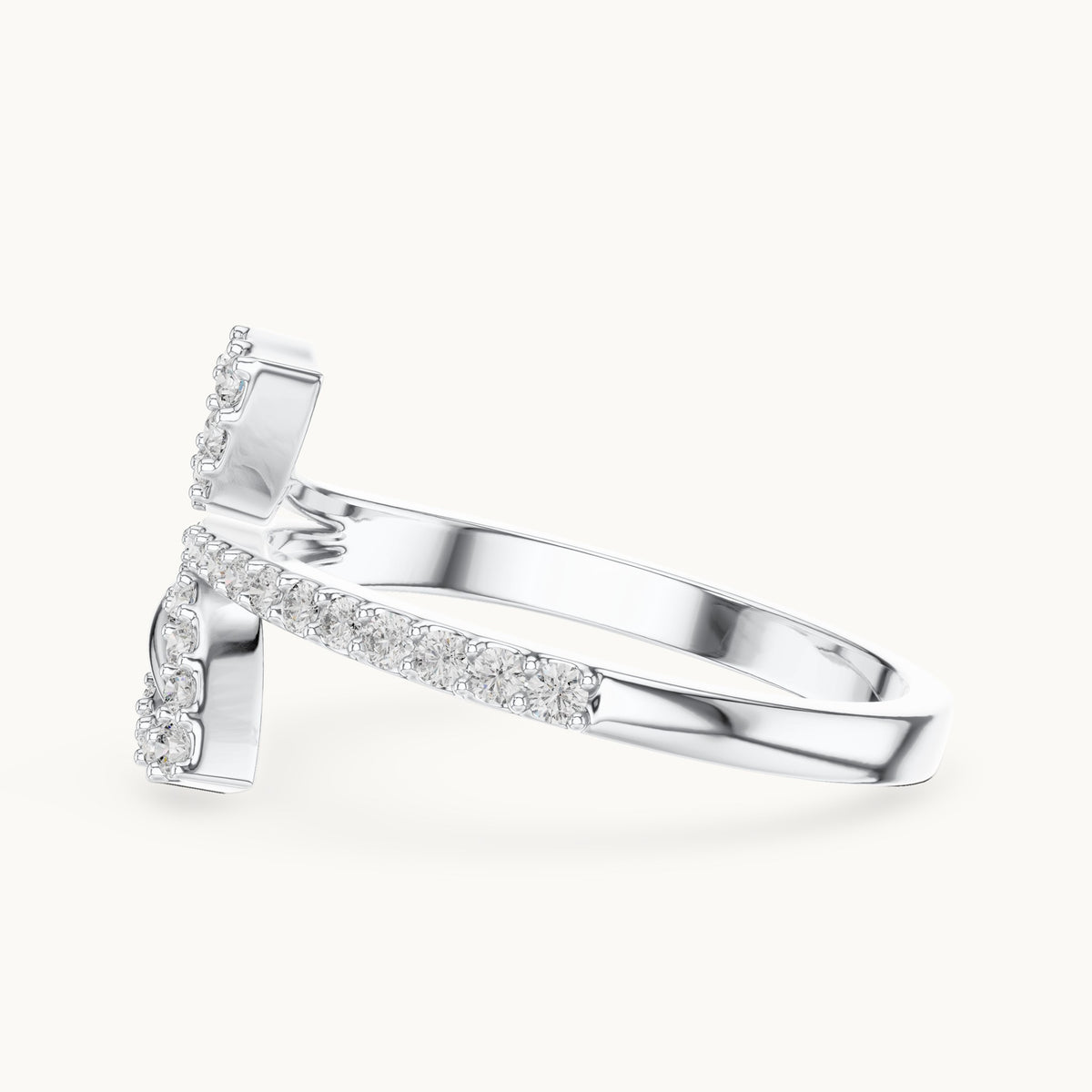 Round cut lab-grown diamond half eternity band, 0.23 CT TW, solid gold, view 5