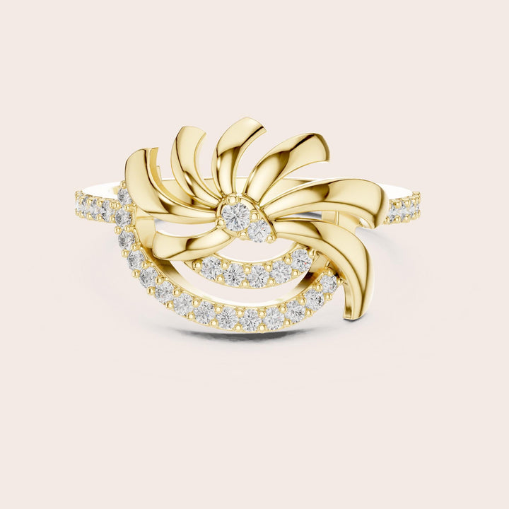 Round Cut Lab Grown Diamond Half Eternity Band, 0.26ct Total, Solid Gold