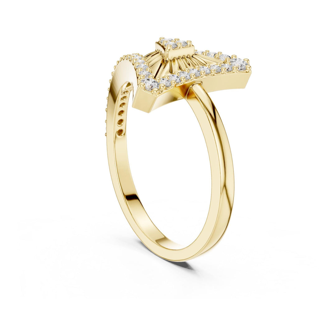 Round Cut Lab Grown Diamond Half Eternity Band, 0.34ct Total, Solid Gold