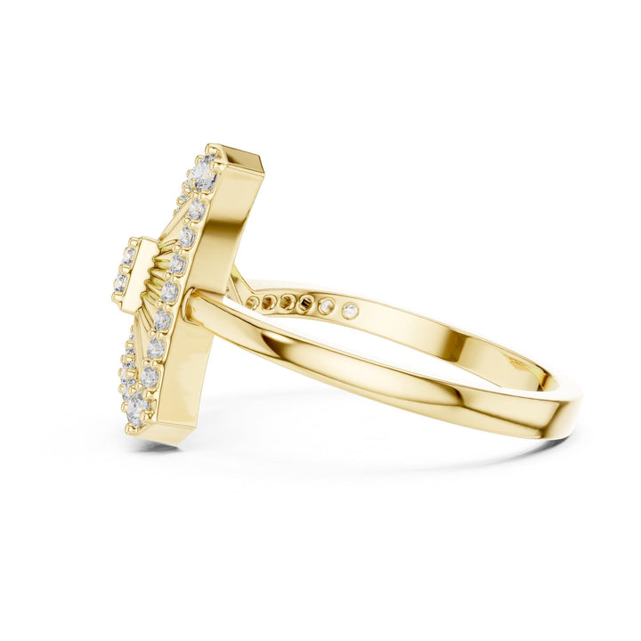 Round Cut Lab Grown Diamond Half Eternity Band, 0.34ct Total, Solid Gold
