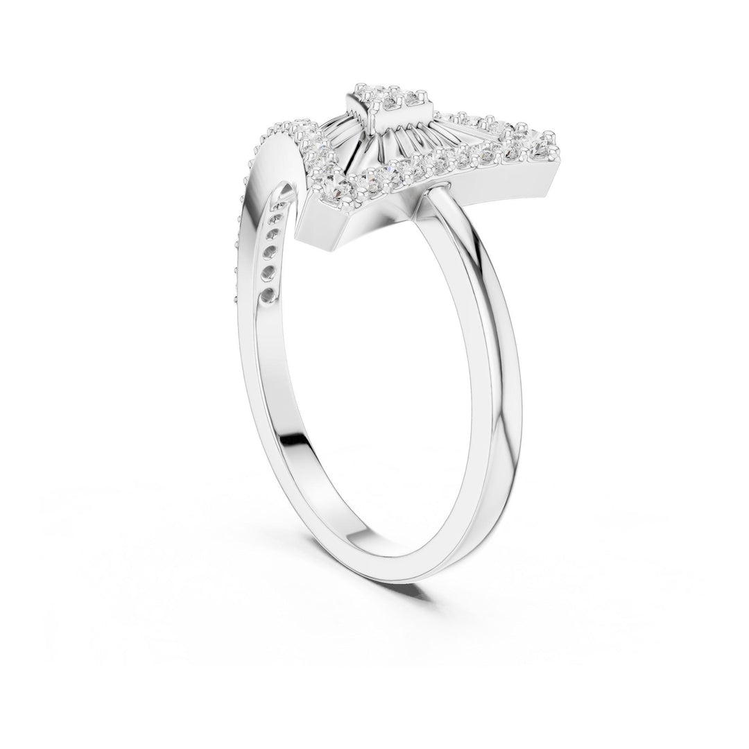 Round Cut Lab Grown Diamond Half Eternity Band, 0.34ct Total, Solid Gold