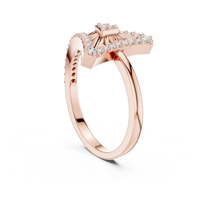 Round Cut Lab Grown Diamond Half Eternity Band, 0.34ct Total, Solid Gold