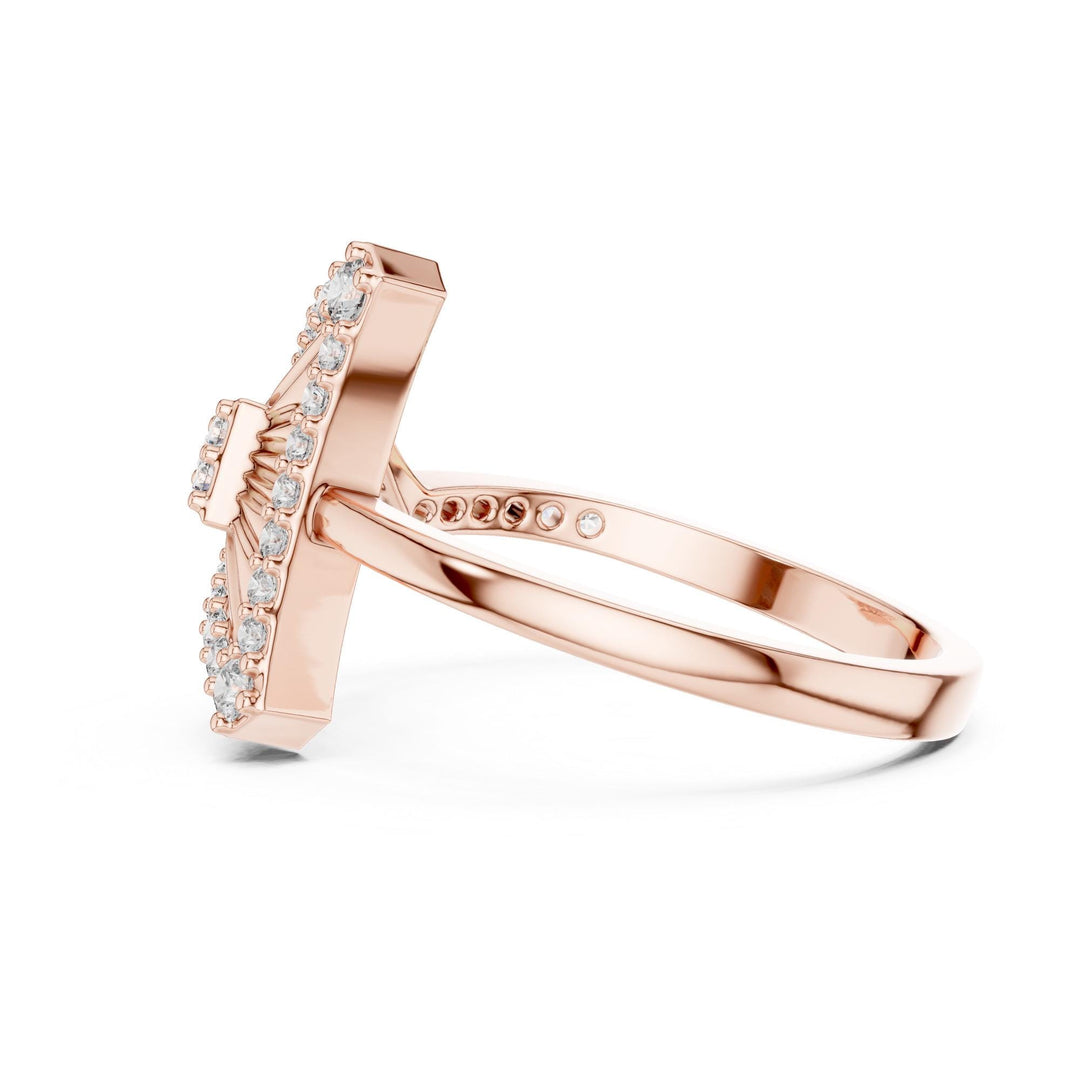 Round Cut Lab Grown Diamond Half Eternity Band, 0.34ct Total, Solid Gold