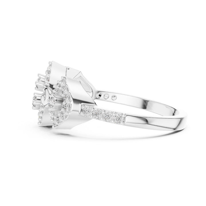 Round Cut Lab Grown Diamond Half Eternity Band, 0.36ct Total, Solid Gold