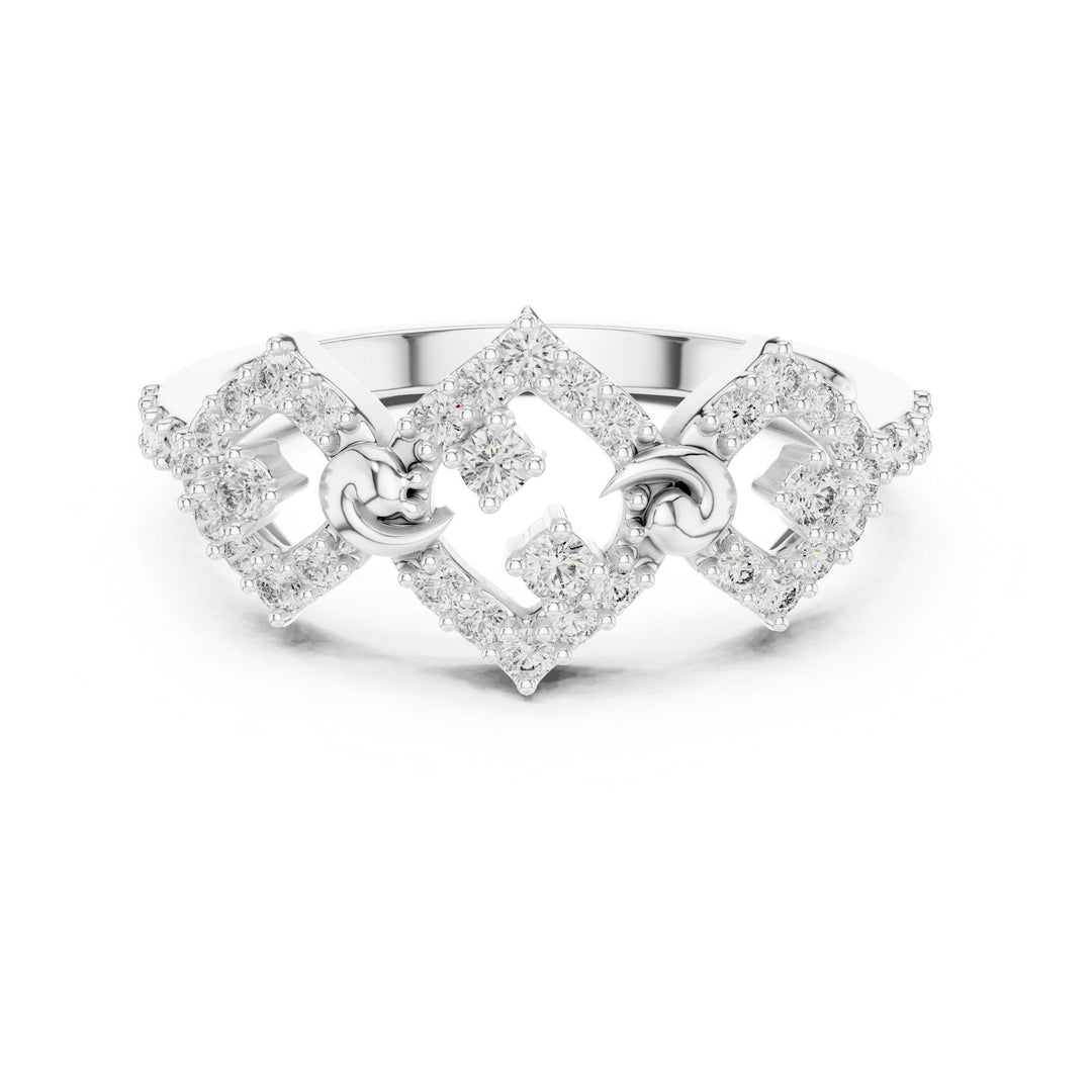 Round Cut Lab Grown Diamond Half Eternity Band, 0.36ct Total, Solid Gold