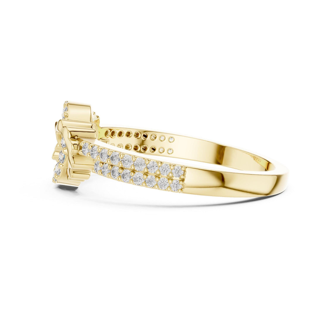 Round Cut Lab Grown Diamond Half Eternity Band, 0.25ct Total, Solid Gold