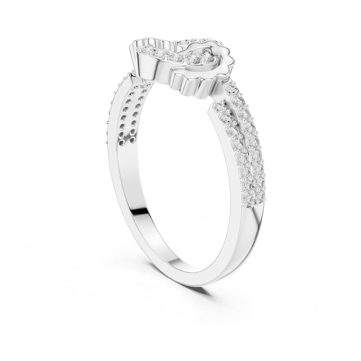 Round Cut Lab Grown Diamond Half Eternity Band, 0.25ct Total, Solid Gold