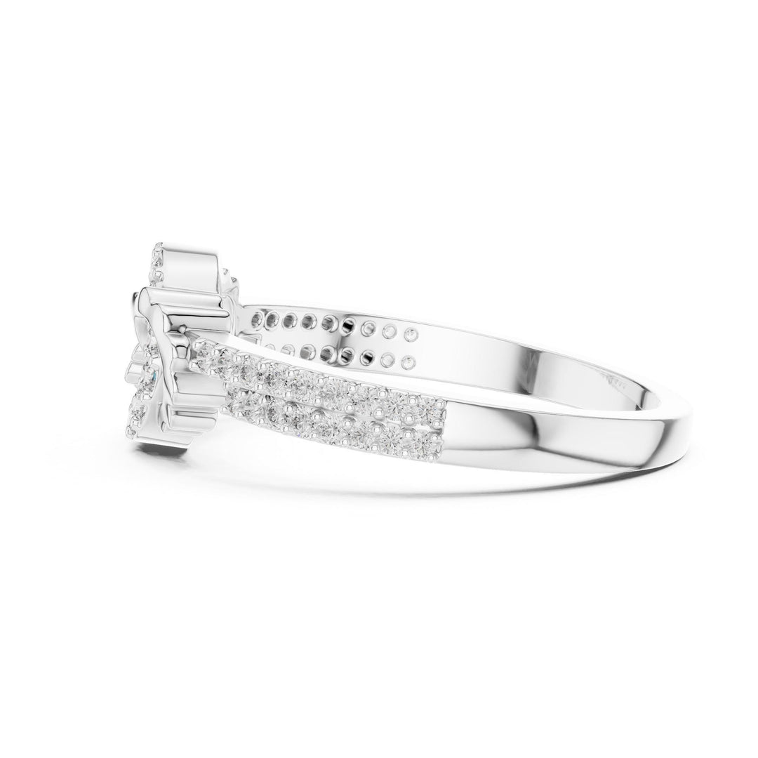 Round Cut Lab Grown Diamond Half Eternity Band, 0.25ct Total, Solid Gold