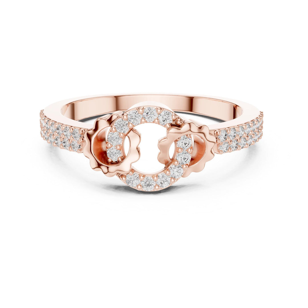 Round Cut Lab Grown Diamond Half Eternity Band, 0.25ct Total, Solid Gold