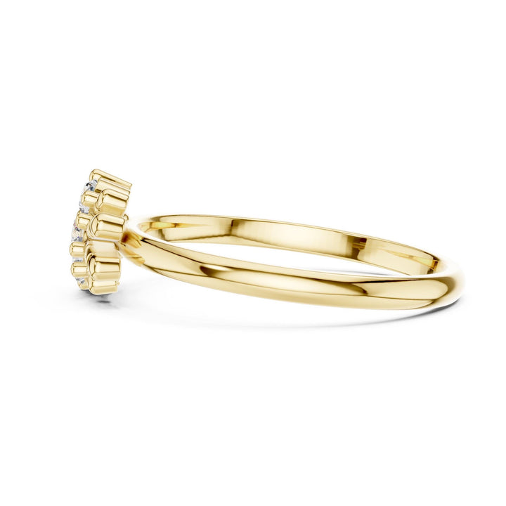 Round Cut Lab Grown Diamond Cluster Ring, 0.12ct Total, Solid Gold