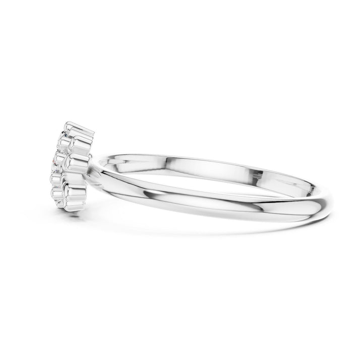 Round Cut Lab Grown Diamond Cluster Ring, 0.12ct Total, Solid Gold