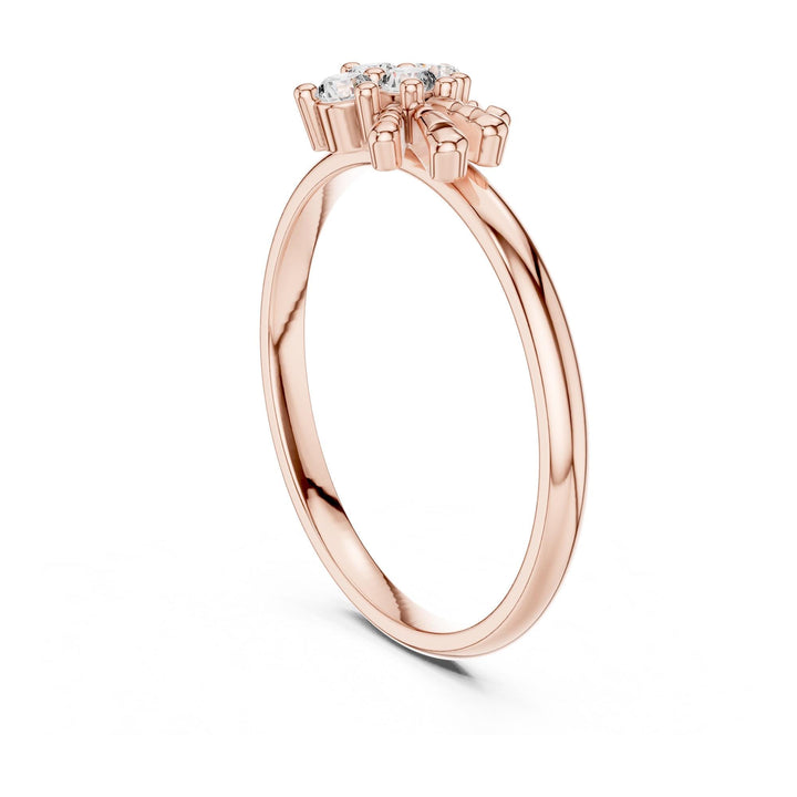Round Cut Lab Grown Diamond Cluster Ring, 0.12ct Total, Solid Gold