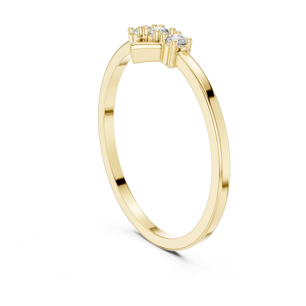 Round Cut Lab Grown Diamond Cluster Ring, 0.07ct Total, Solid Gold
