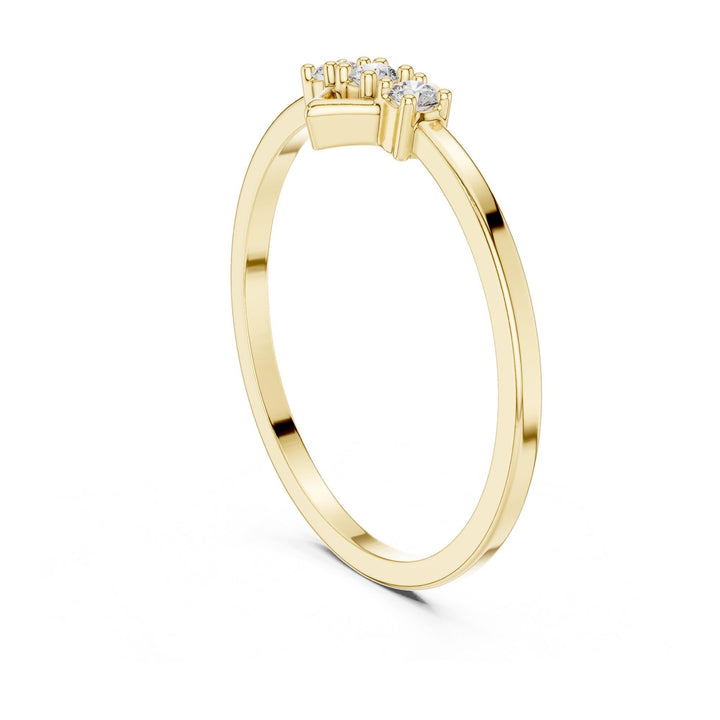 Round Cut Lab Grown Diamond Cluster Ring, 0.07ct Total, Solid Gold