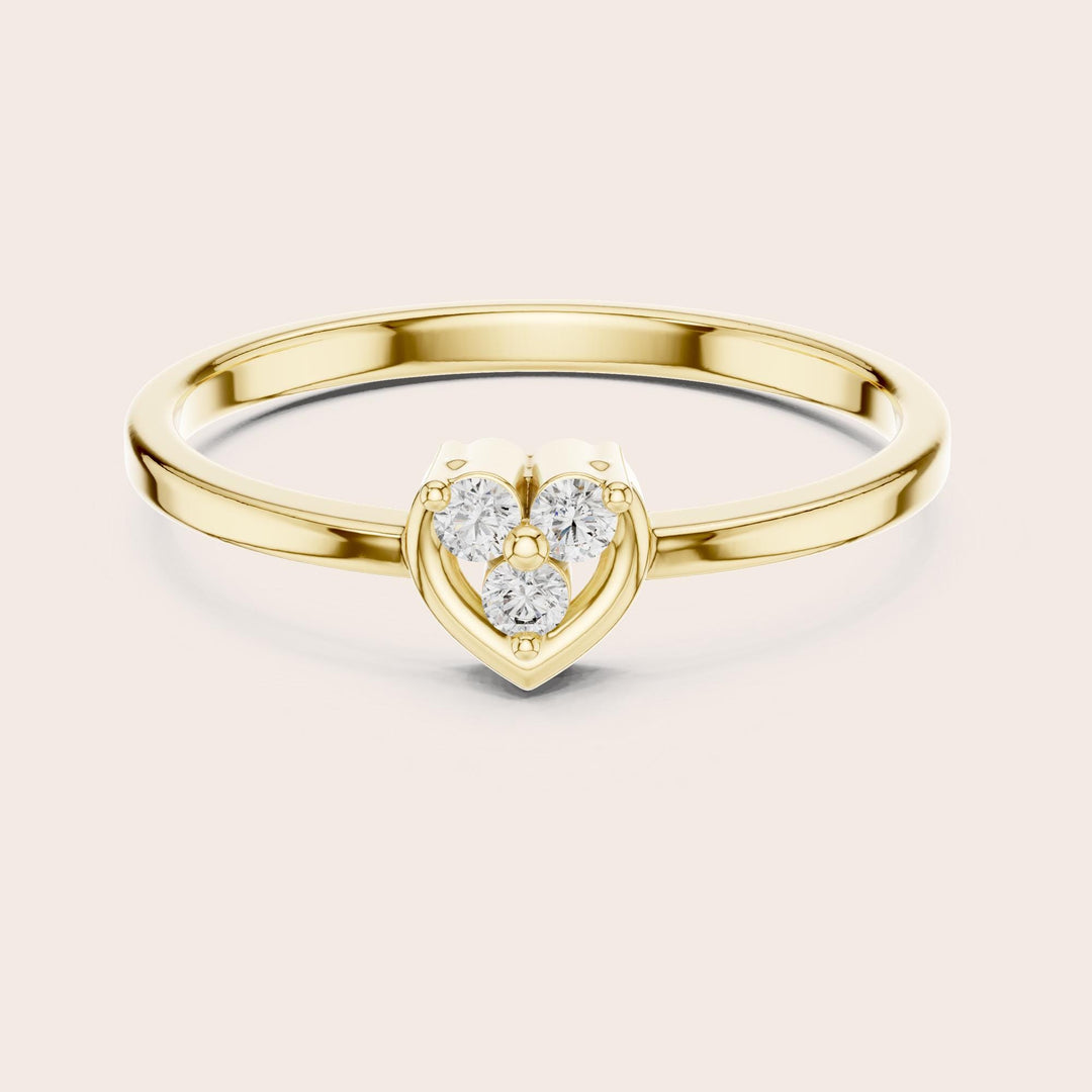 Round Cut Lab Grown Diamond Cluster Ring, 0.06ct Total, Solid Gold