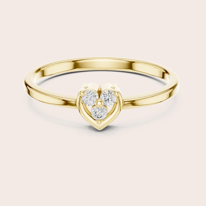 Round Cut Lab Grown Diamond Cluster Ring, 0.06ct Total, Solid Gold
