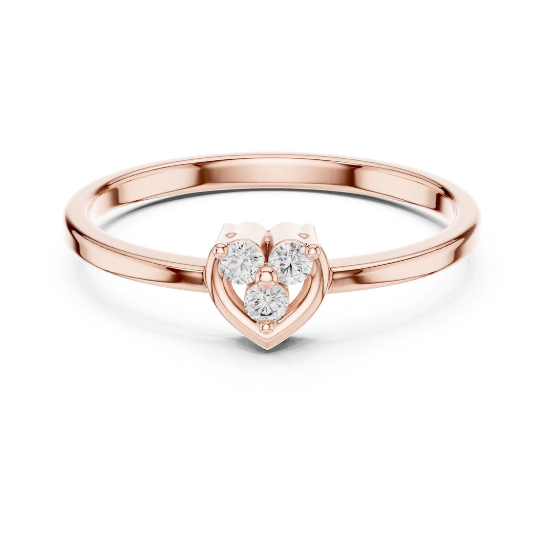 Round Cut Lab Grown Diamond Cluster Ring, 0.06ct Total, Solid Gold