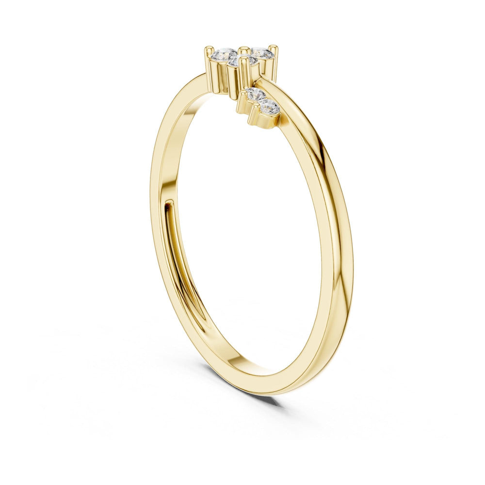 Round Cut Lab Grown Diamond Cluster Ring, 0.09ct Total, Solid Gold