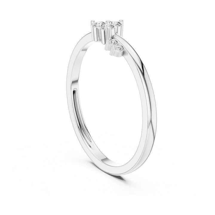 Round Cut Lab Grown Diamond Cluster Ring, 0.09ct Total, Solid Gold