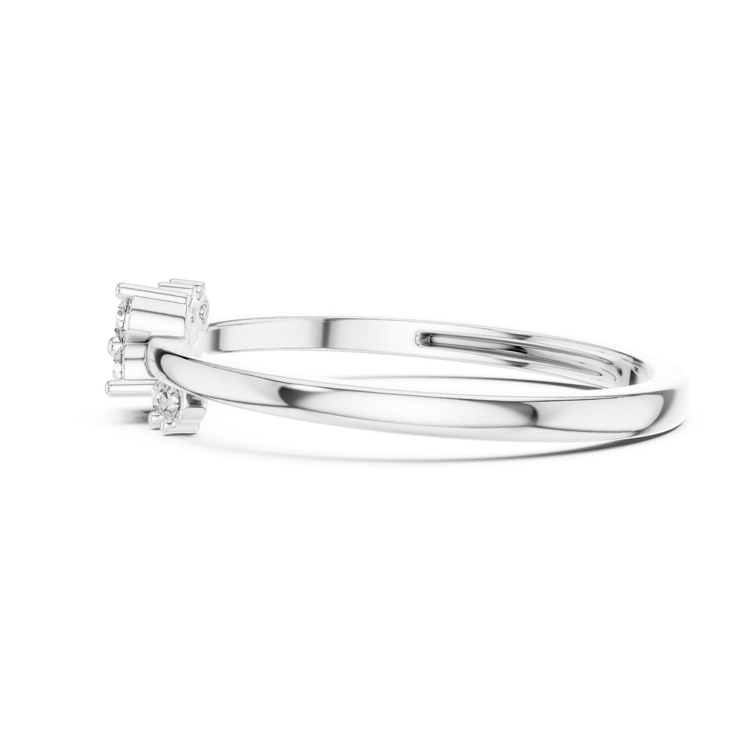 Round Cut Lab Grown Diamond Cluster Ring, 0.09ct Total, Solid Gold