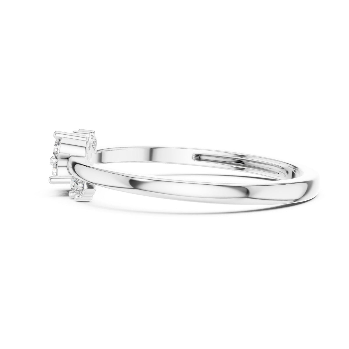 Round Cut Lab Grown Diamond Cluster Ring, 0.09ct Total, Solid Gold