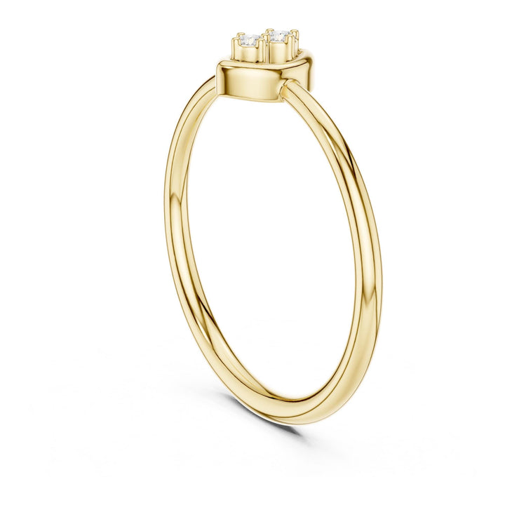 Round Cut Lab Grown Diamond Cluster Ring, 0.03ct Total, Solid Gold