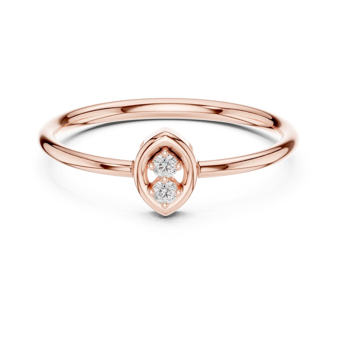 Round Cut Lab Grown Diamond Cluster Ring, 0.03ct Total, Solid Gold