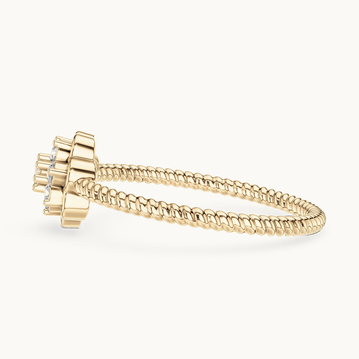 Round Cut Lab Grown Diamond Cluster Ring, 0.14ct Total, Solid Gold