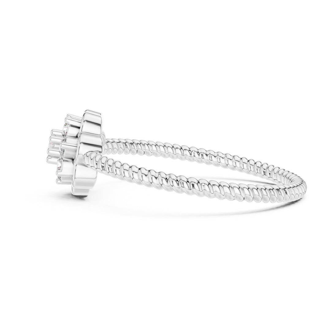 Round Cut Lab Grown Diamond Cluster Ring, 0.14ct Total, Solid Gold