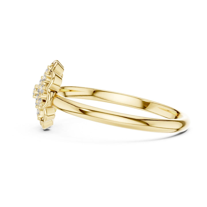 Round Cut Lab Grown Diamond Cluster Ring, 0.09ct Total, Solid Gold