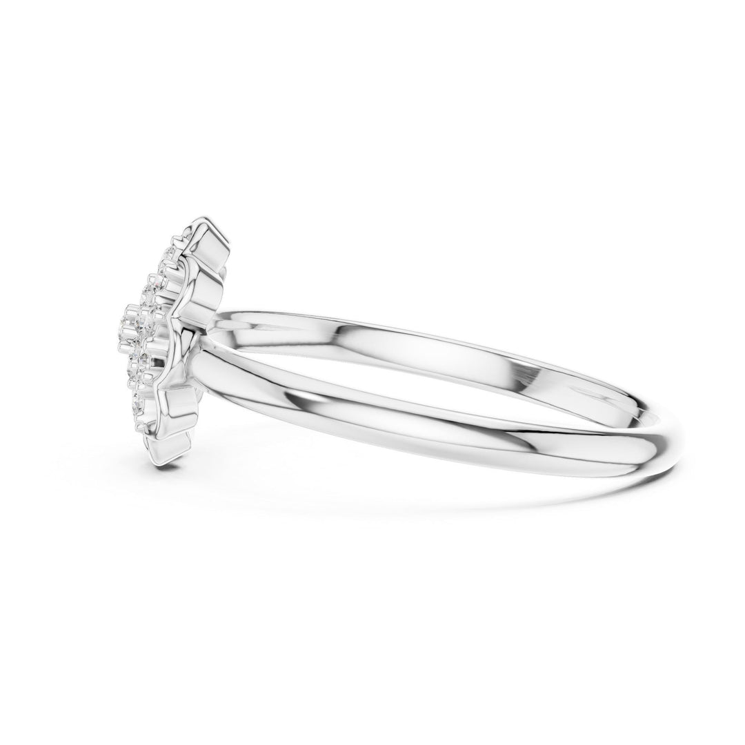 Round Cut Lab Grown Diamond Cluster Ring, 0.09ct Total, Solid Gold