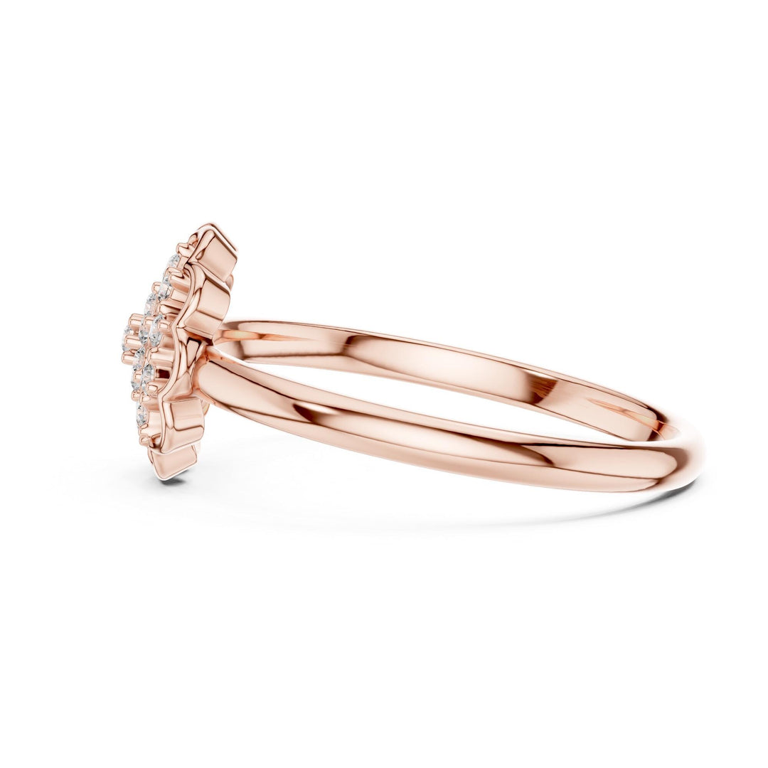 Round Cut Lab Grown Diamond Cluster Ring, 0.09ct Total, Solid Gold