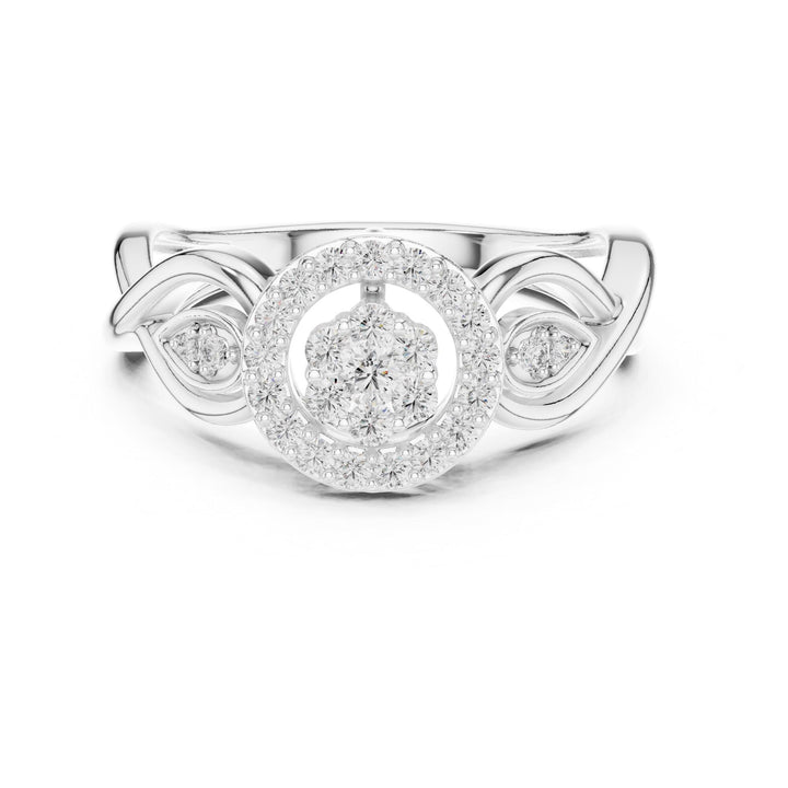 Round Cut Lab Grown Diamond Cluster Ring, 0.33ct Total, Solid Gold