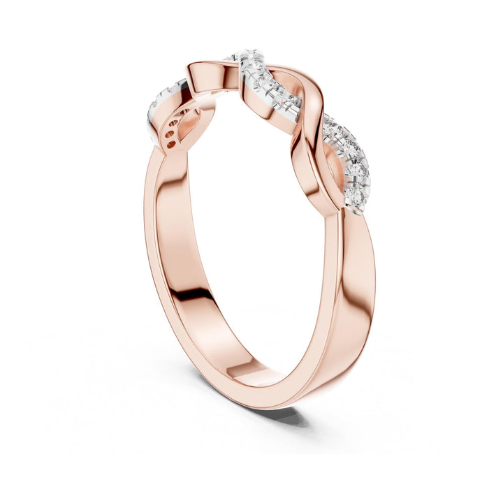 Round Cut Lab Grown Diamond Half Eternity Band, 0.13ct Total, Solid Gold