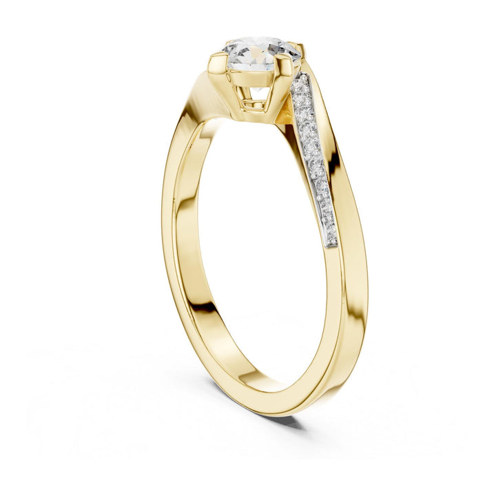 Round Cut Lab Grown Diamond Solitaire Ring, 0.59ct Total, Solid Gold