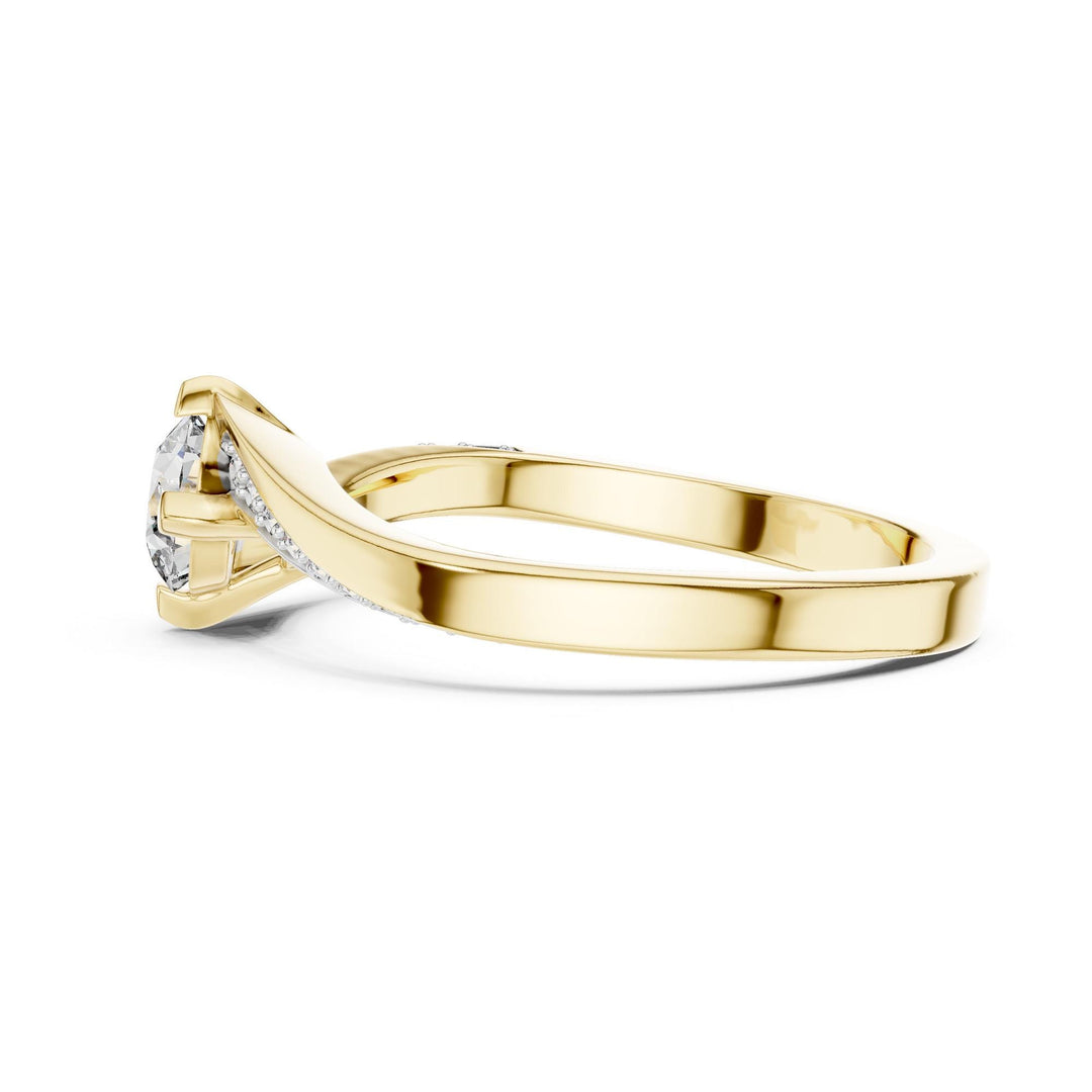 Round Cut Lab Grown Diamond Solitaire Ring, 0.59ct Total, Solid Gold