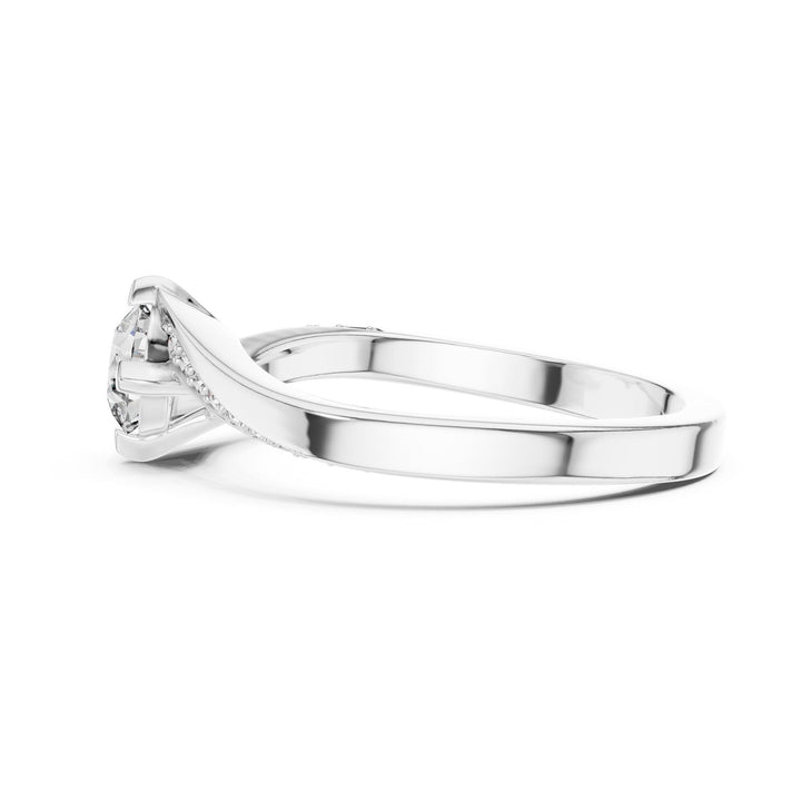 Round Cut Lab Grown Diamond Solitaire Ring, 0.59ct Total, Solid Gold