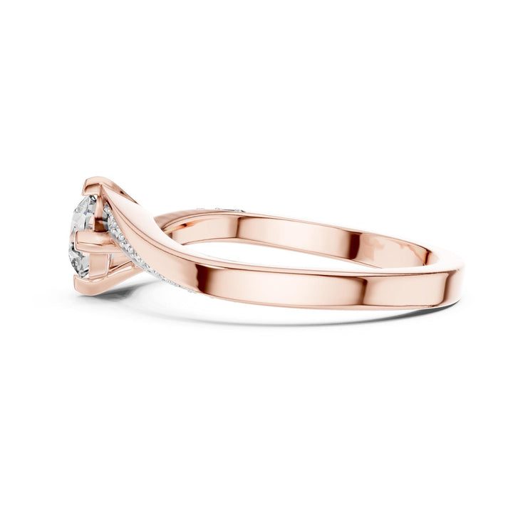 Round Cut Lab Grown Diamond Solitaire Ring, 0.59ct Total, Solid Gold