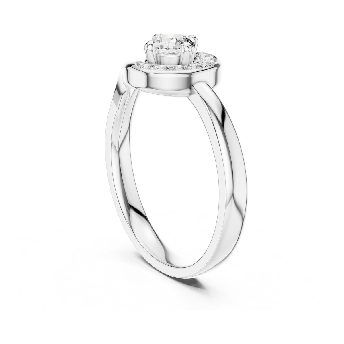 Round Cut Lab Grown Diamond Cluster Ring, 0.39ct Total, Solid Gold