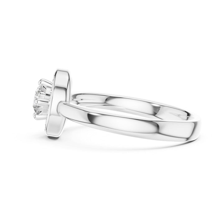 Round Cut Lab Grown Diamond Cluster Ring, 0.39ct Total, Solid Gold