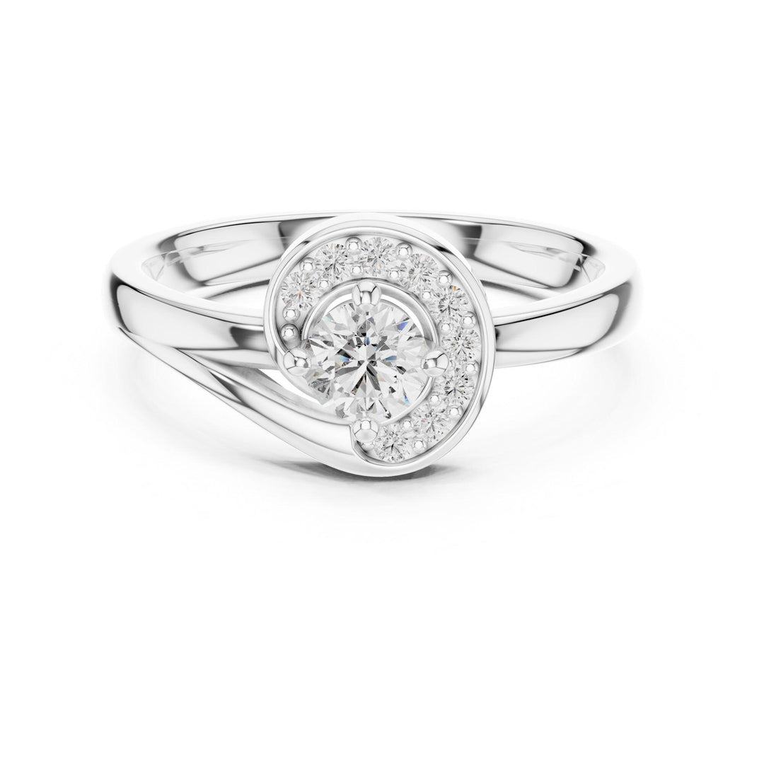 Round Cut Lab Grown Diamond Cluster Ring, 0.39ct Total, Solid Gold