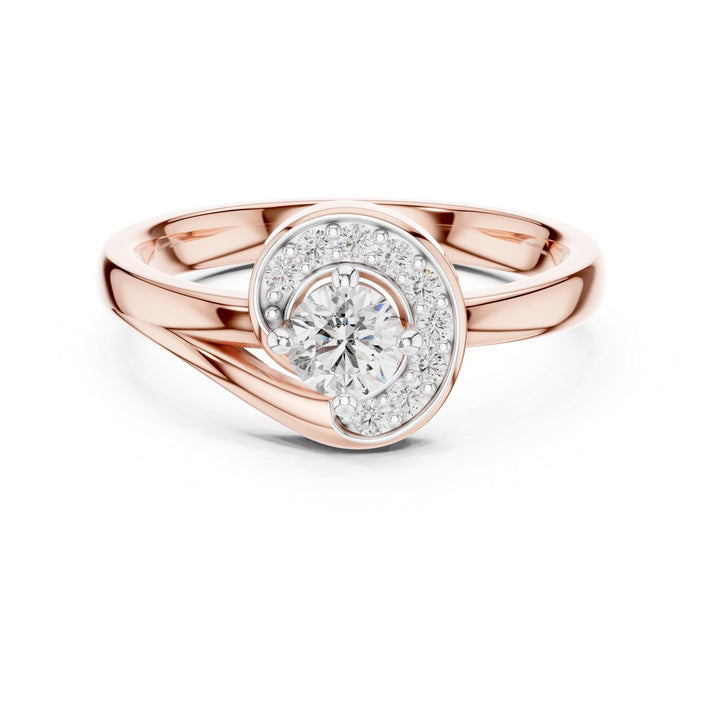 Round Cut Lab Grown Diamond Cluster Ring, 0.39ct Total, Solid Gold