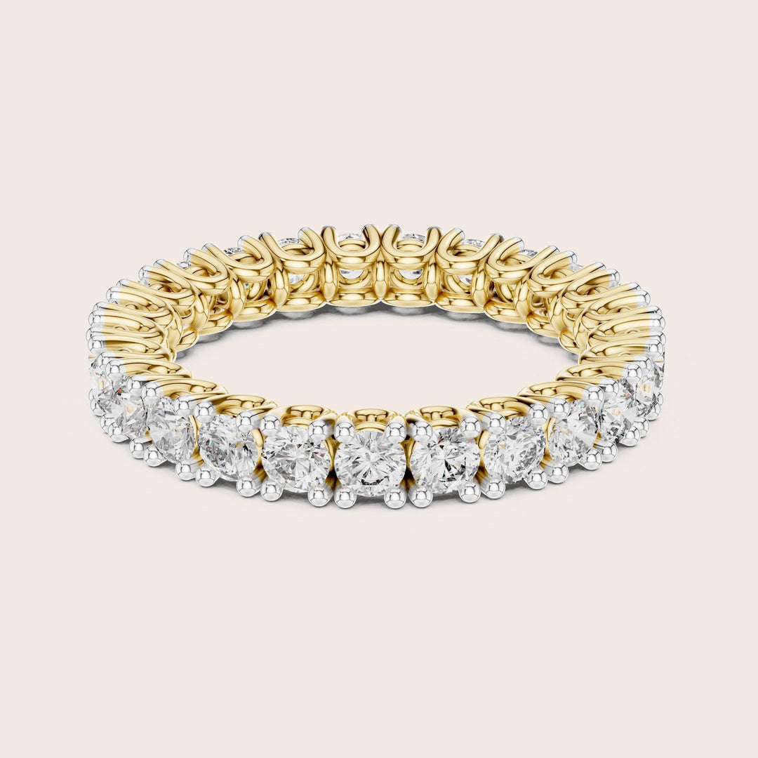 Round Cut Lab Grown Diamond Full Eternity Band, 1.62ct Total, Solid Gold