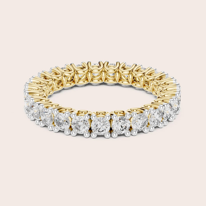 Round Cut Lab Grown Diamond Full Eternity Band, 1.62ct Total, Solid Gold